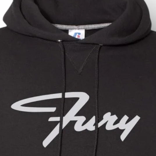 Close-up of Reflective Fury Hoodie in Black