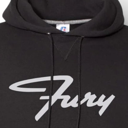 Close-up of Reflective Fury Hoodie in Black